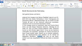 Deutsch B2  Einen Brief schreiben  Eine Beschwerde formulieren  Beispiel 2 [upl. by Moselle]