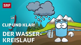 Wasserkreislauf Was ist das  SRF Kids – Clip und klar  Für Kinder erklärt [upl. by Emelen]