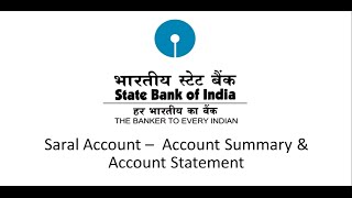 SBI Corporate Internet Banking Saral  Account Summary amp Account Statement [upl. by Nattie]