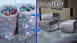 Melting Aluminum Cans At Home  Easy DIY Recycling Process [upl. by Eiduj229]