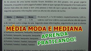 MÉDIA MODA E MEDIANA  QUESTÕES ENEM [upl. by Chapnick939]