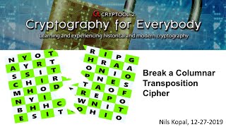 Break a Columnar Transposition Cipher – A Classical Hand Encryption Method [upl. by Aihpled]