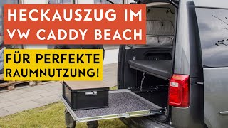 Heckauszug für VW Caddy Beach  perfekter Stauraum zum Campen [upl. by Ainos988]