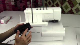 Husqvarna Viking S21 Serger 4 Machine Set Up [upl. by Alverson278]