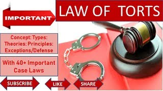 Law of Torts Introduction Elements Theories amp Exceptions [upl. by Methuselah445]