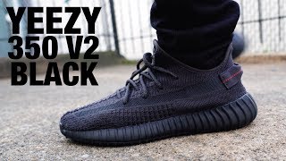 Adidas YEEZY Boost 350 V2 Black Non Reflective REVIEW amp On FEET [upl. by Kowtko]