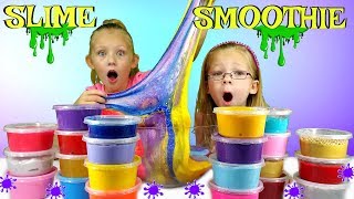 Mixing ALL MY SLIMES Giant DIY Slime Smoothie [upl. by Alekat]