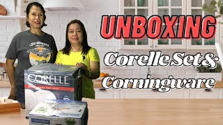 UNBOXING  CORELLE DINNERWARE SET amp CORNINGWARE [upl. by Ennasor515]