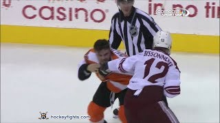 Paul Bissonnette vs Zac Rinaldo Oct 11 2013 [upl. by Anirtac]