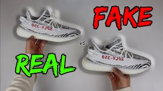 REAL VS FAKE ADIDAS YEEZY BOOST 350 V2 ZEBRA COMPARISON 2020 VERSION [upl. by Artema]