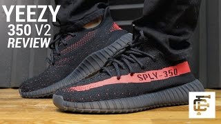 YEEZY BOOST 350 V2 BLACK RED REVIEW [upl. by Cavan652]