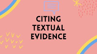 CITING TEXT EVIDENCE GRADE 7 LESSONS [upl. by Karole]