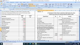 How to Prepare final Accounts of Co operative Societies Part 1 [upl. by Introc761]