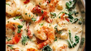 Creamy Garlic Butter Tuscan Shrimp [upl. by Kimberli]