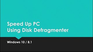 How to Use Windows 10 Disk Defragmenter To Boot PC Performance  The Teacher [upl. by Nacul]