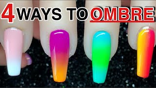 4 WAYS TO OMBRÉ WITH GEL POLISH  Nailsbykamin [upl. by Noedig]