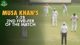 Musa Khans 728 – 2nd fivefer of the match  Islamabad vs Hyderabad  QuaideAzam Trophy 202425 [upl. by Eidarb289]