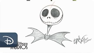 HowTo Draw Jack Skellington  The Nightmare Before Christmas  Walt Disney World [upl. by Rehtaef]