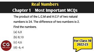 Real Numbers Chapter 1 Important MCQs Class 10 Maths [upl. by Chrissy117]