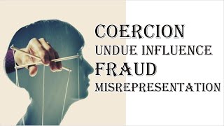 Coercion Undue Influence Fraud Misrepresentation  Indian Contract Act 1872  Law Guru [upl. by Benia]