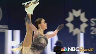 At 16 Anna Shcherbakova captures title at 2021 World Figure Skating Championships  NBC Sports [upl. by Eihcra619]