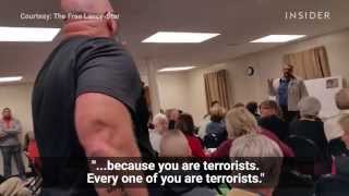 AntiMuslim ranters ganged up on a Muslim man at a town hall meeting [upl. by Allimak881]