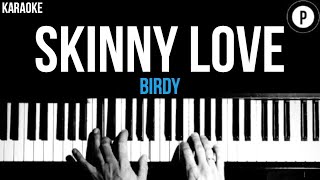 Birdy  Skinny Love Karaoke SLOWER Acoustic Piano Instrumental Cover Lyrics [upl. by Elwood]