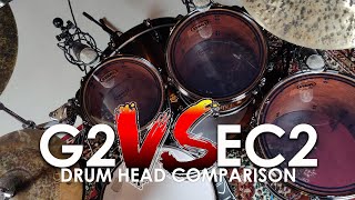 Evans EC2 vsG2 Clear  Direct Drumhead Comparison  Drum Dog [upl. by Haywood]