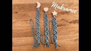 Makramee Schnullerkette Baby Anleitung  Makrame Dummy Chain Pacifier Chain Tutorial DIY [upl. by Renzo142]