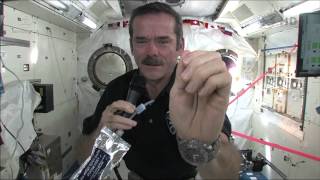 Chris Hadfield demonstrates how astronauts wash their hands in zerog [upl. by Anuaek]