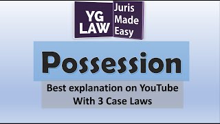 Possession  Explained in Hindi  Jurisprudence [upl. by Acired]