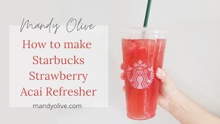 How to make Starbucks Strawberry Acai Refresher Copycat recipe [upl. by Elem]