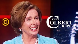 The Colbert Report  Nancy Pelosi Interview [upl. by Idolla585]