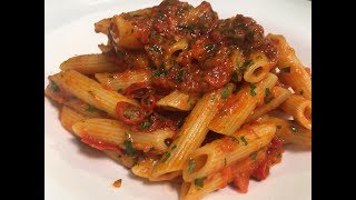 Receta de Pasta con Salsa Arrabbiata Original Italiana [upl. by Kutzer812]