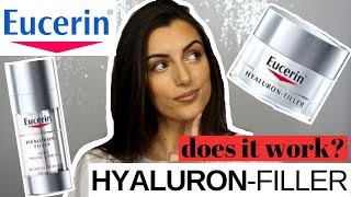 EUCERIN HYALURONFILLER NIGHT PEELINGampSERUM AND DAY CREAM SPF 30 AntiAging Skincare Review [upl. by Llemar]