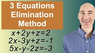 Solving Systems of 3 Equations Elimination [upl. by Durarte]