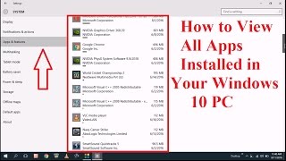 How to View All Apps Installed in Your Windows 10 PC [upl. by Adella]