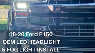 2018  2020 Ford F150 OEM LED Headlight install on a truck with halogen headlights [upl. by Ibbob405]