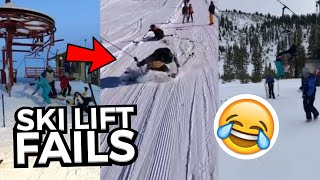 FUNNIEST Ski Lift Fails  Skiers amp Snowboarders Falling Off Ski Lifts 😂 [upl. by Ahsinav74]