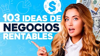 💰103 Ideas de NEGOCIOS RENTABLES FÁCILES 💸 Negocios Rentables para 2025 [upl. by Ahsital]