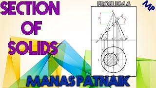 4 How to section a cone and draw true shape of section [upl. by Animar290]