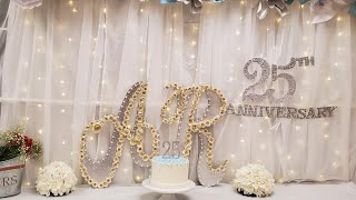 Wedding Anniversary party Decoration Ideas at home 25th Anniversary Decoration easy [upl. by Sonitnatsnoc488]