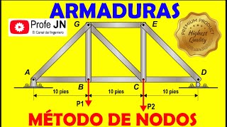 Estática Armaduras método de nodos [upl. by Odranreb779]