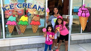 Kids buying ice cream from ice cream store in real life [upl. by Meikah]