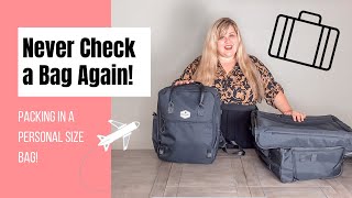 How to Pack in a Personal Size Bag  Never Check a Bag Again  Spirit Frontier United Delta [upl. by Jule104]