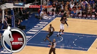 Giannis Antetokounmpo literally jumps over Tim Hardaway Jr on ridiculous dunk  ESPN [upl. by Lowery]