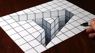 How to Draw an A Hole  3D Trick Art Optical Illusion [upl. by Bilat]