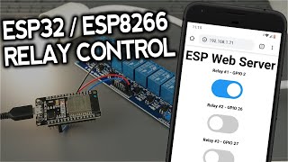 ESP32ESP8266 Relay Module  Control AC Appliances Web Server [upl. by Ervine761]