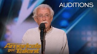 Andy Huggins Senior Comedian Doesnt Let His Age Define His Dreams  Americas Got Talent 2018 [upl. by Stoneman]