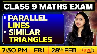 Class 9 Maths  Public Exam  Parallel Lines  Similar Triangles  Exam Winner [upl. by Chesna]